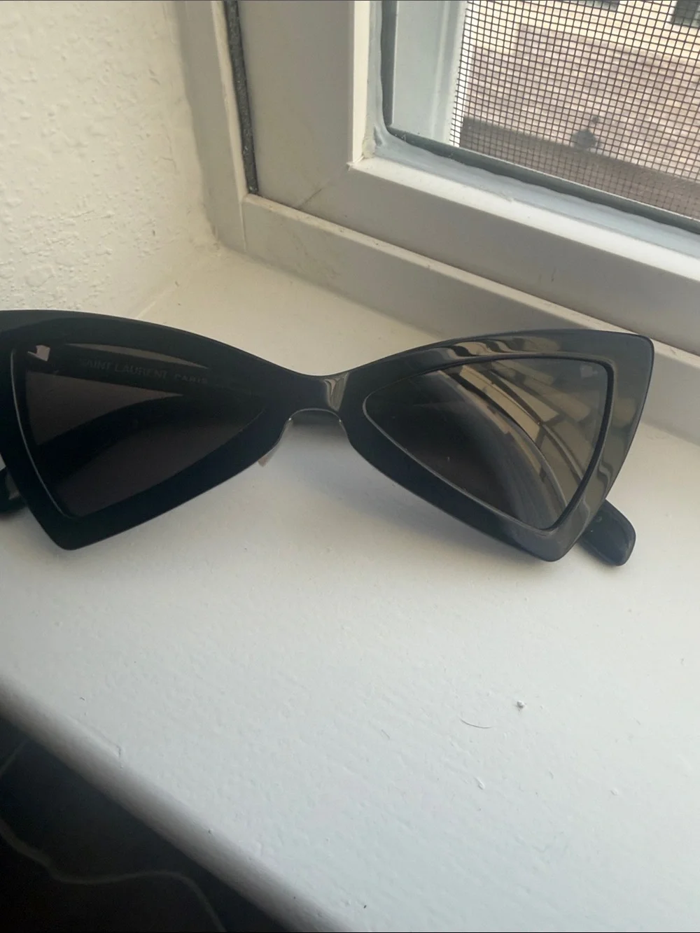Saint Laurent Black Cat-Eye Sunglasses with Hard Case